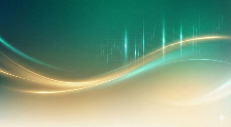 Abstract green and gold gradient wave background